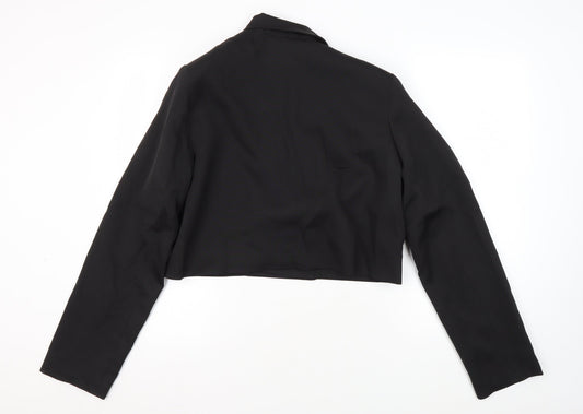 PrettyLittleThing Women Black Cropped Blazer Size 12
