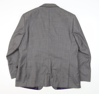 Mens UK Size 46 Paul Costelloe Regular Grey Suit Jacket