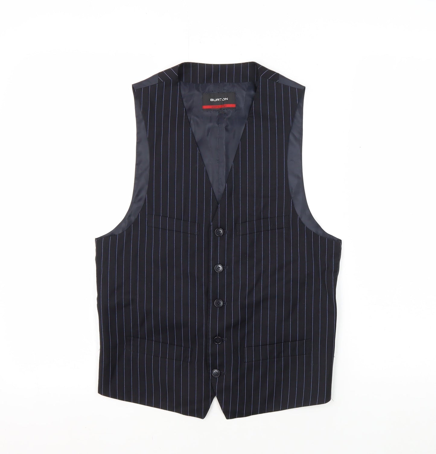 Mens UK Size 38 Burton Regular Blue Suit Waistcoat