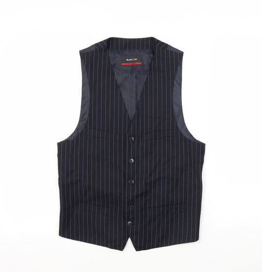 Mens UK Size 38 Burton Regular Blue Suit Waistcoat
