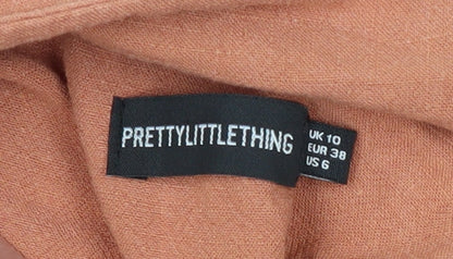 Womens UK Size 10 PRETTYLITTLETHING Orange Basic Jacket