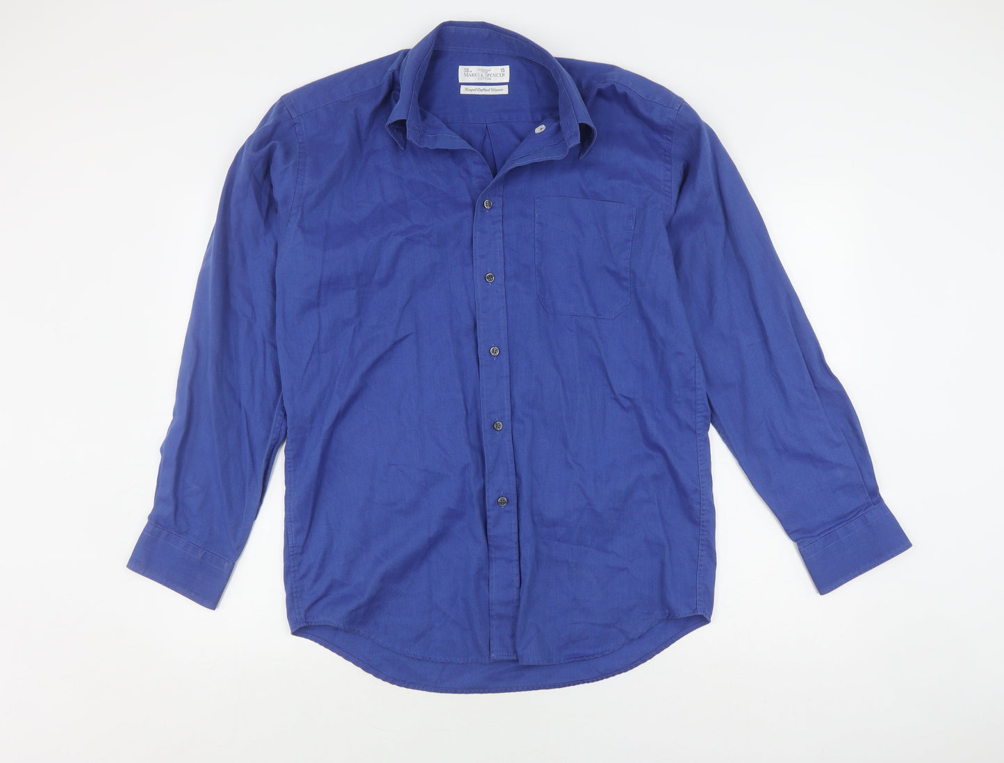 Marks and Spencer Men’s Blue Long Sleeve Shirt, Size 38