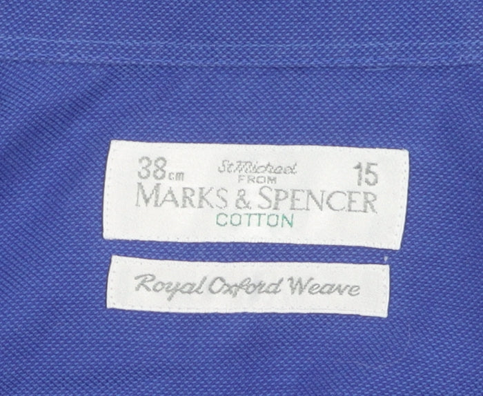 Marks and Spencer Men’s Blue Long Sleeve Shirt, Size 38