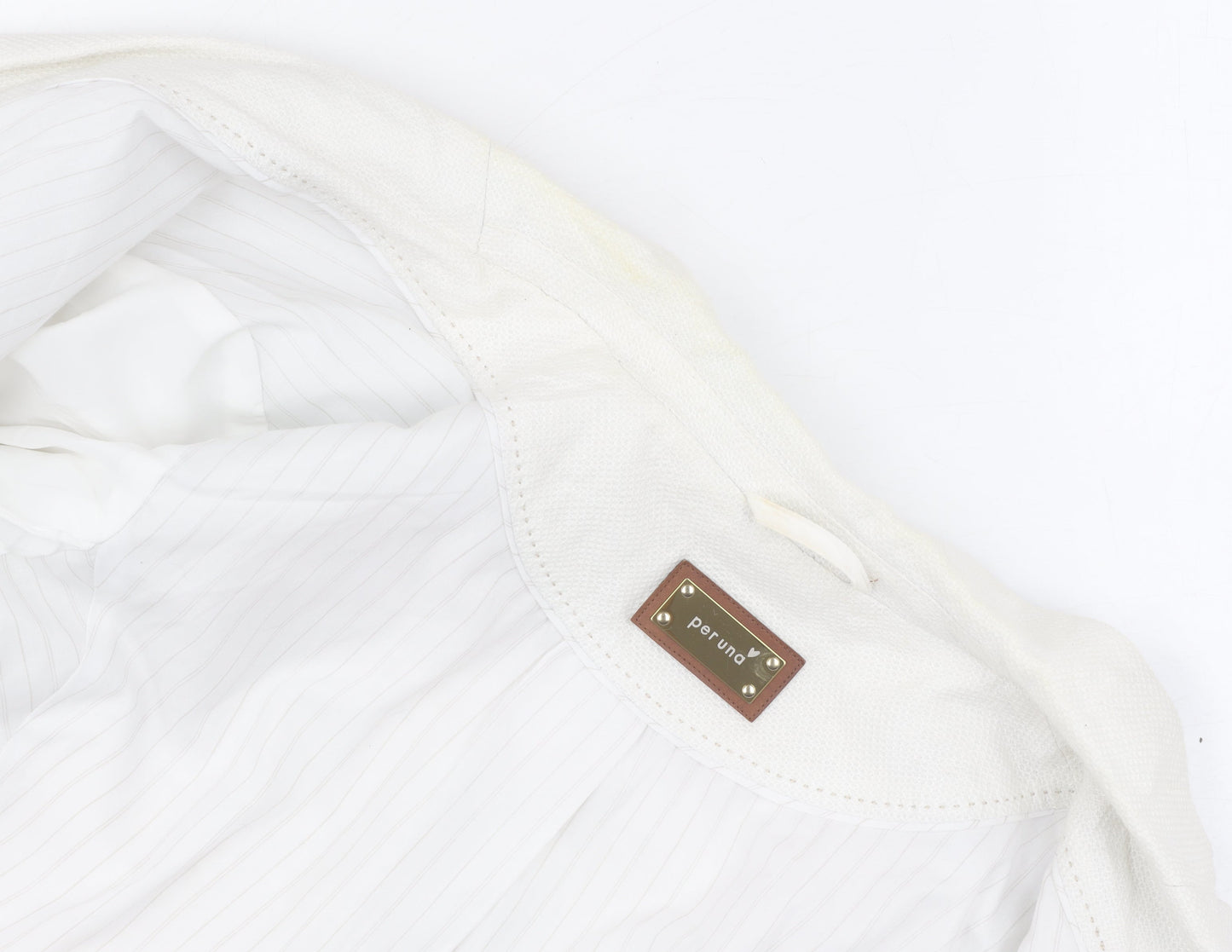 Marks and Spencer Women's White Blazer UK 16 Linen Blend