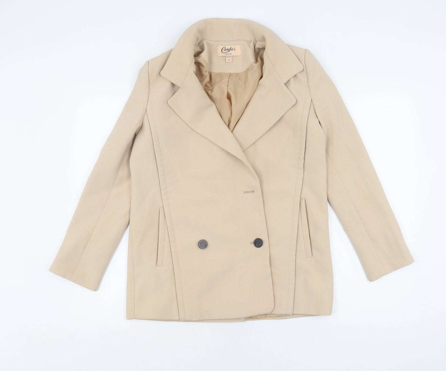 Mens UK Size M Candie's Beige Pea Coat