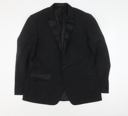 Mens UK Size 44 T.M.Lewin Regular Black Suit Tuxedo