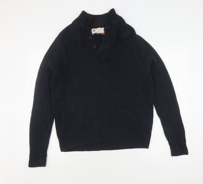 Marks and Spencer Men's Blue Cardigan, Medium, Cotton