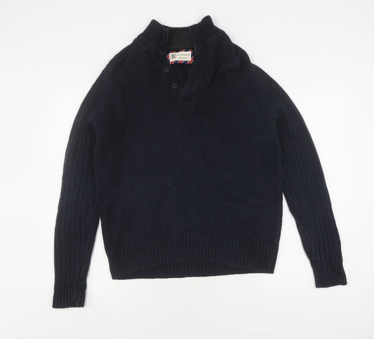 Marks and Spencer Men's Blue Cardigan, Medium, Cotton