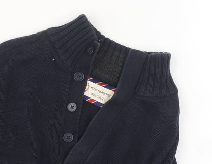 Marks and Spencer Men's Blue Cardigan, Medium, Cotton