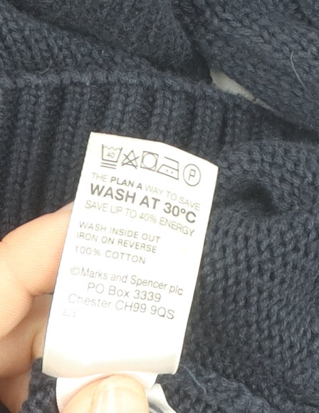 Marks and Spencer Men's Blue Cardigan, Medium, Cotton