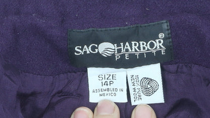 Sag Harbor Women's Purple Wool Blazer, Size 14 Plus Petites