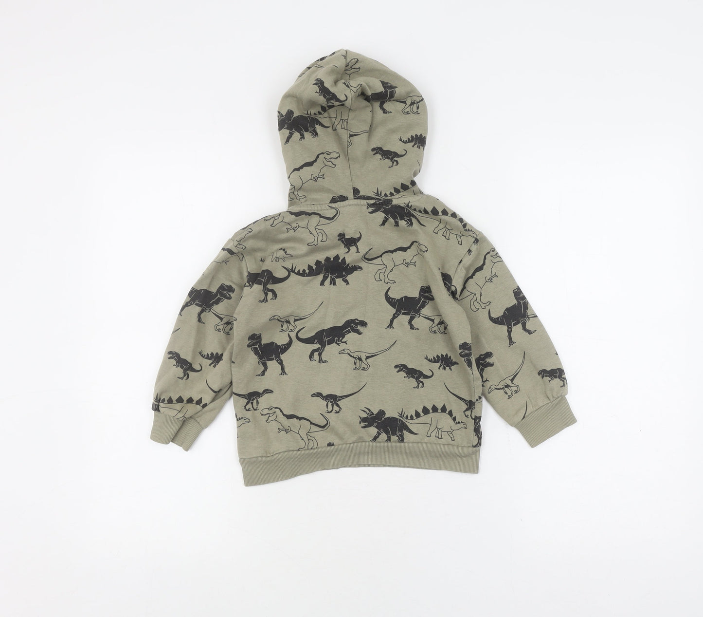 H&M Boys Green Dinosaur Print Pullover Hoodie, 4-5 Years