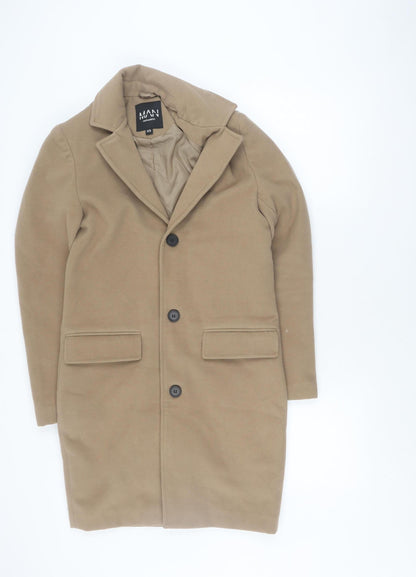 Mens UK Size XS boohooMAN Beige Overcoat