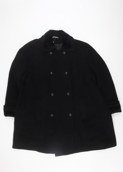 Klass Women's Black Wool Blend Coat Size 14 Winter