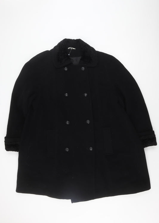 Klass Women's Black Wool Blend Coat Size 14 Winter
