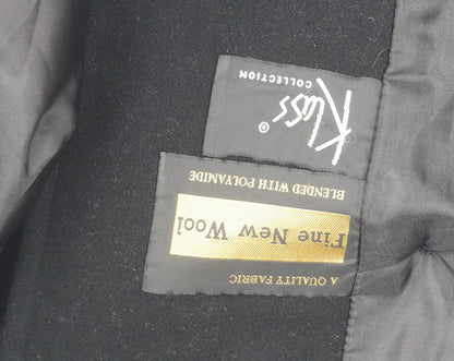 Klass Women's Black Wool Blend Coat Size 14 Winter