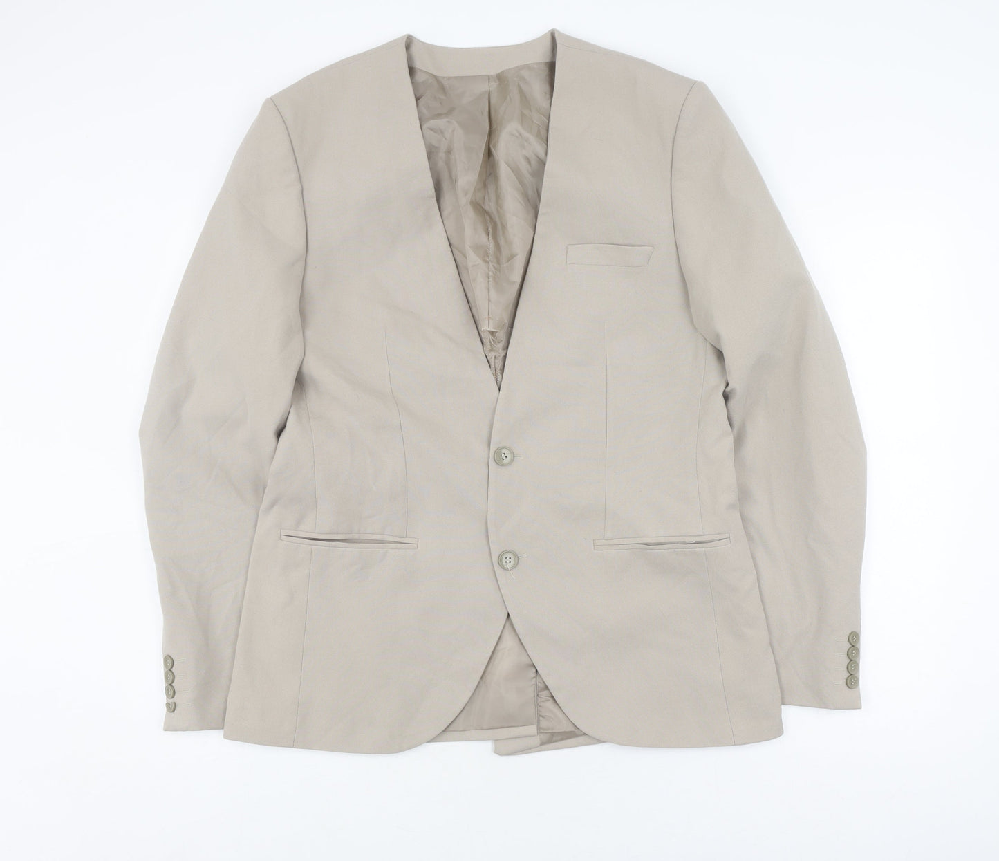 Mens UK Size 42 boohooMAN Regular Beige Suit Jacket
