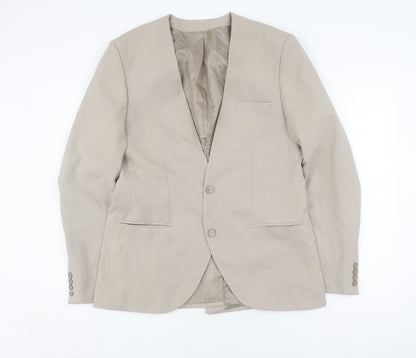 Mens UK Size 42 boohooMAN Regular Beige Suit Jacket