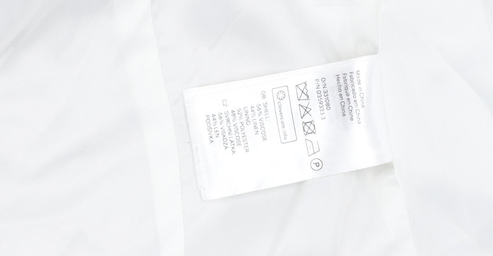 H&M Women's Beige Blazer Linen Mix Size 6 Regular Fit