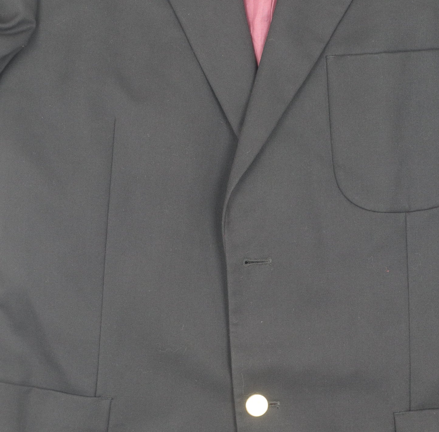 Pinstripe Men's Black Wool Blazer, Size 42, Regular Fit