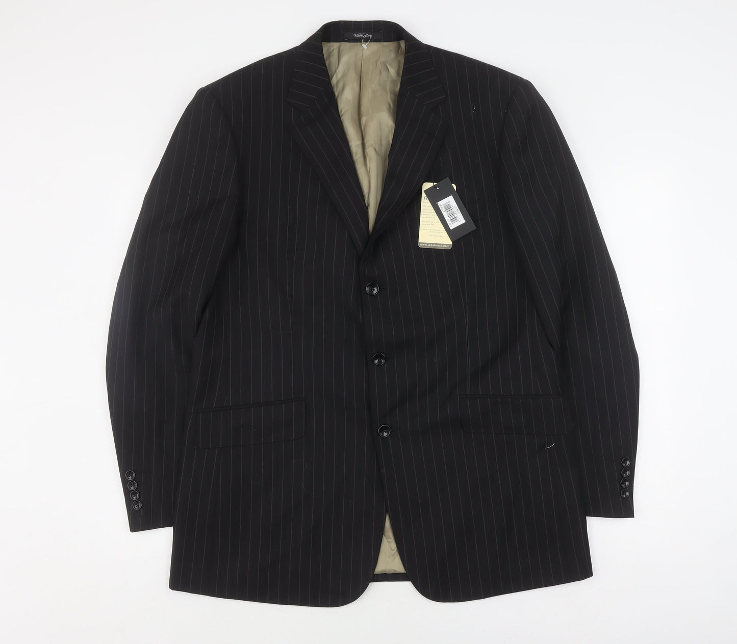 Visconti Uomo Men's Black Striped Blazer 42R