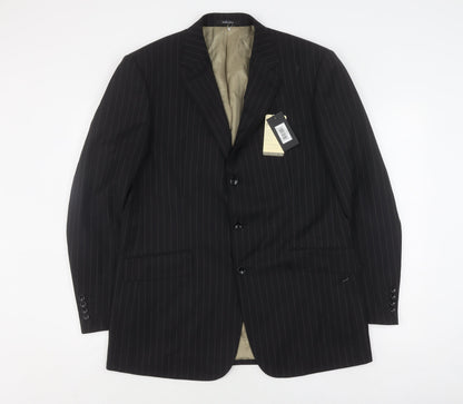 Visconti Uomo Men's Black Striped Blazer 42R