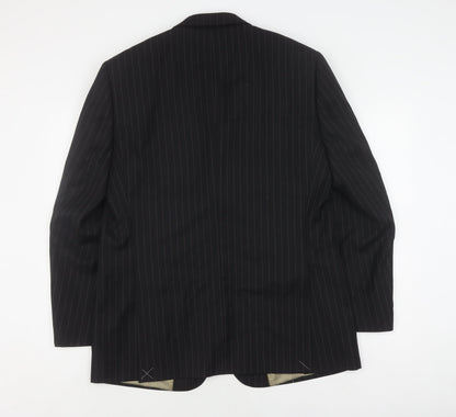 Visconti Uomo Men's Black Striped Blazer 42R