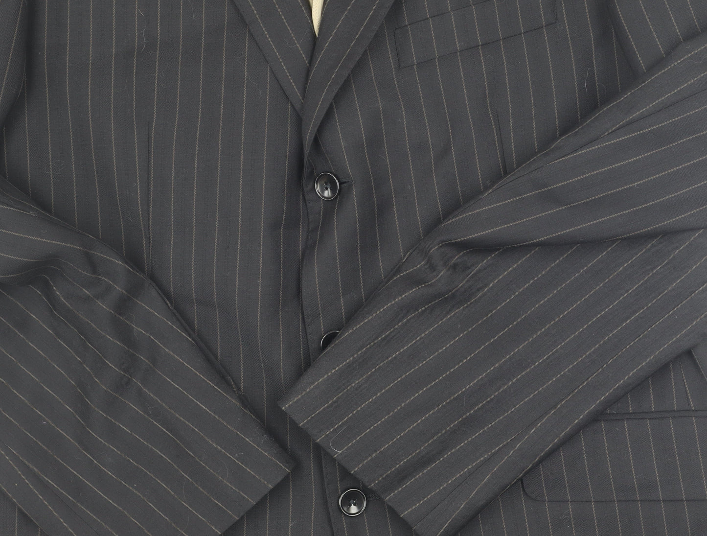 Visconti Uomo Men's Black Striped Blazer 42R