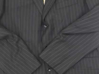 Visconti Uomo Men's Black Striped Blazer 42R