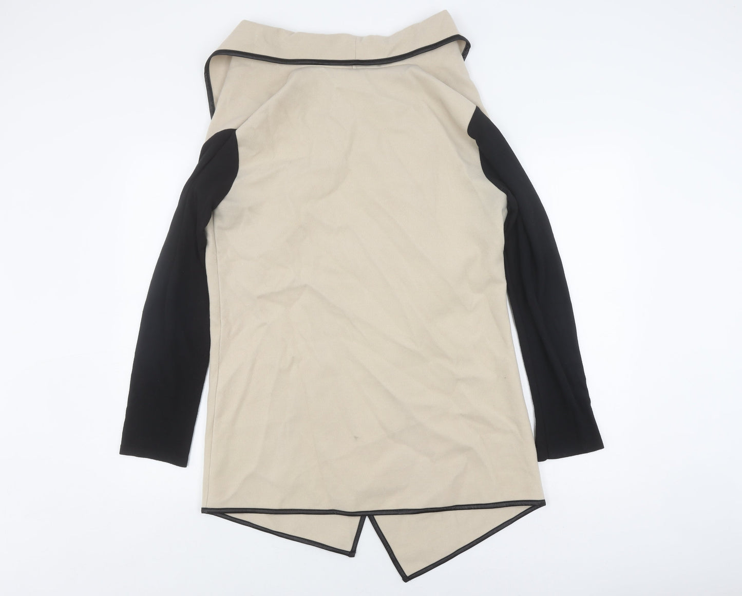 Apricot Women's Beige Black Long Coat with Toggle M-L