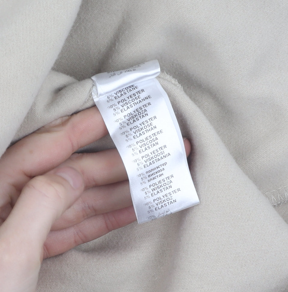 Apricot Women's Beige Black Long Coat with Toggle M-L