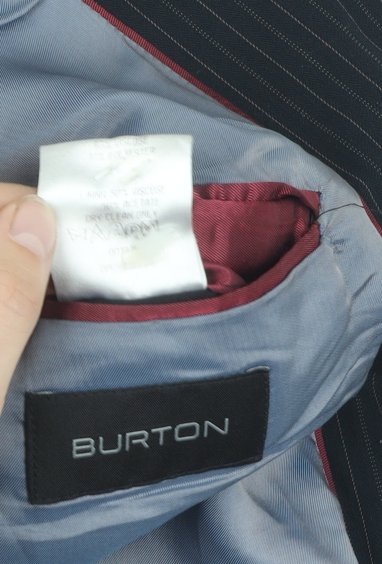 Mens UK Size 40 Burton Regular Black Suit Jacket