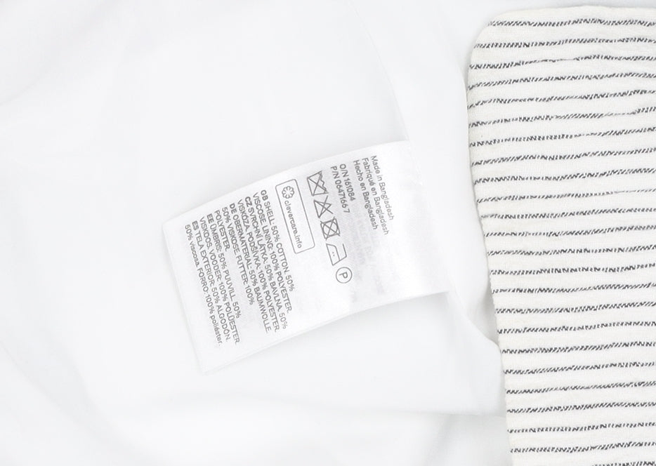 H&M Women's White Pinstripe Blazer Size 8, Casual Style