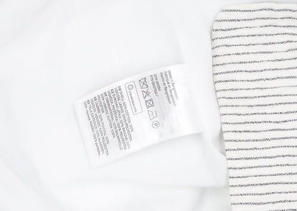 H&M Women's White Pinstripe Blazer Size 8, Casual Style