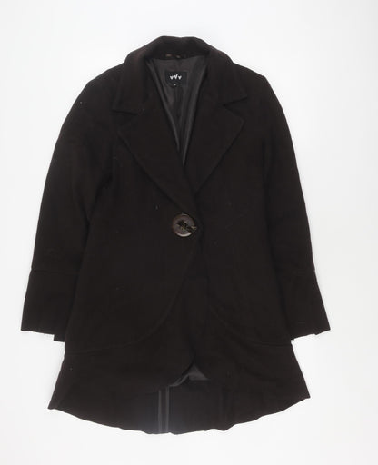 Womens UK Size 10 Marks and Spencer Black Overcoat