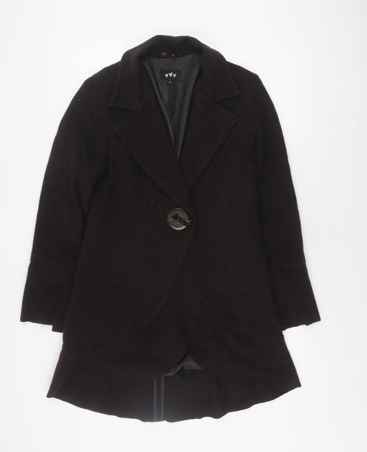 Womens UK Size 10 Marks and Spencer Black Overcoat
