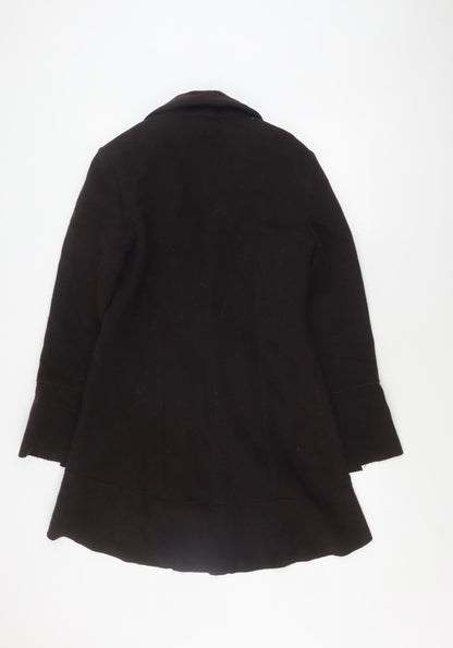 Womens UK Size 10 Marks and Spencer Black Overcoat