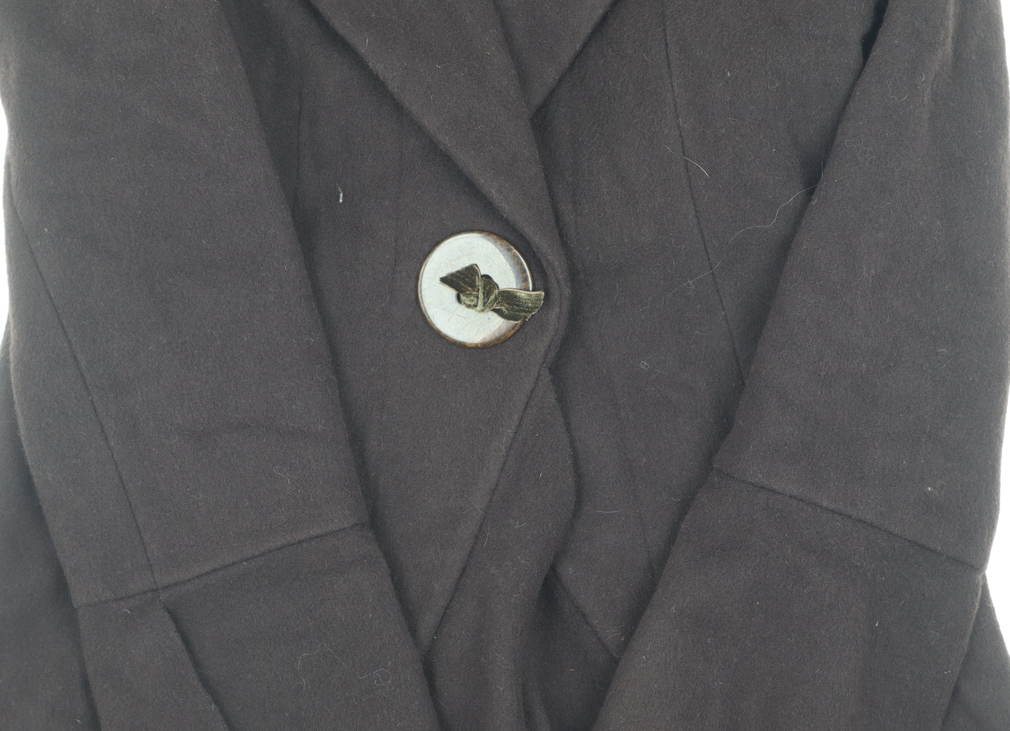 Womens UK Size 10 Marks and Spencer Black Overcoat