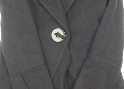 Womens UK Size 10 Marks and Spencer Black Overcoat