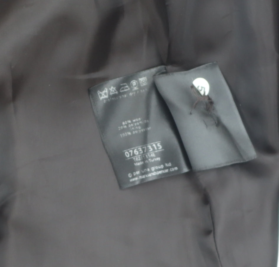 Womens UK Size 10 Marks and Spencer Black Overcoat