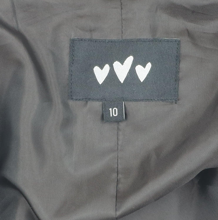 Womens UK Size 10 Marks and Spencer Black Overcoat