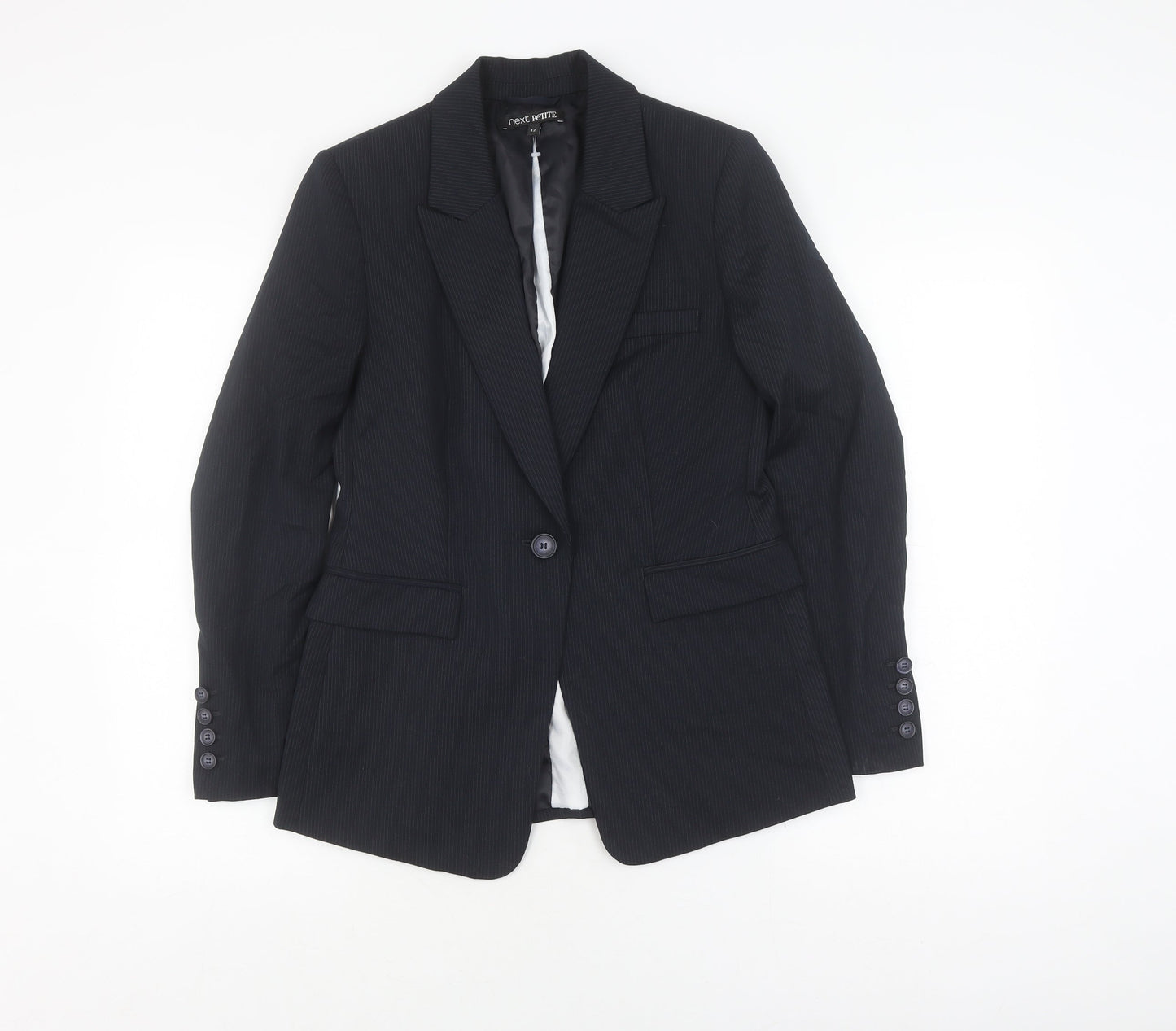 Next Women's Black Pinstripe Blazer Suit Size 12