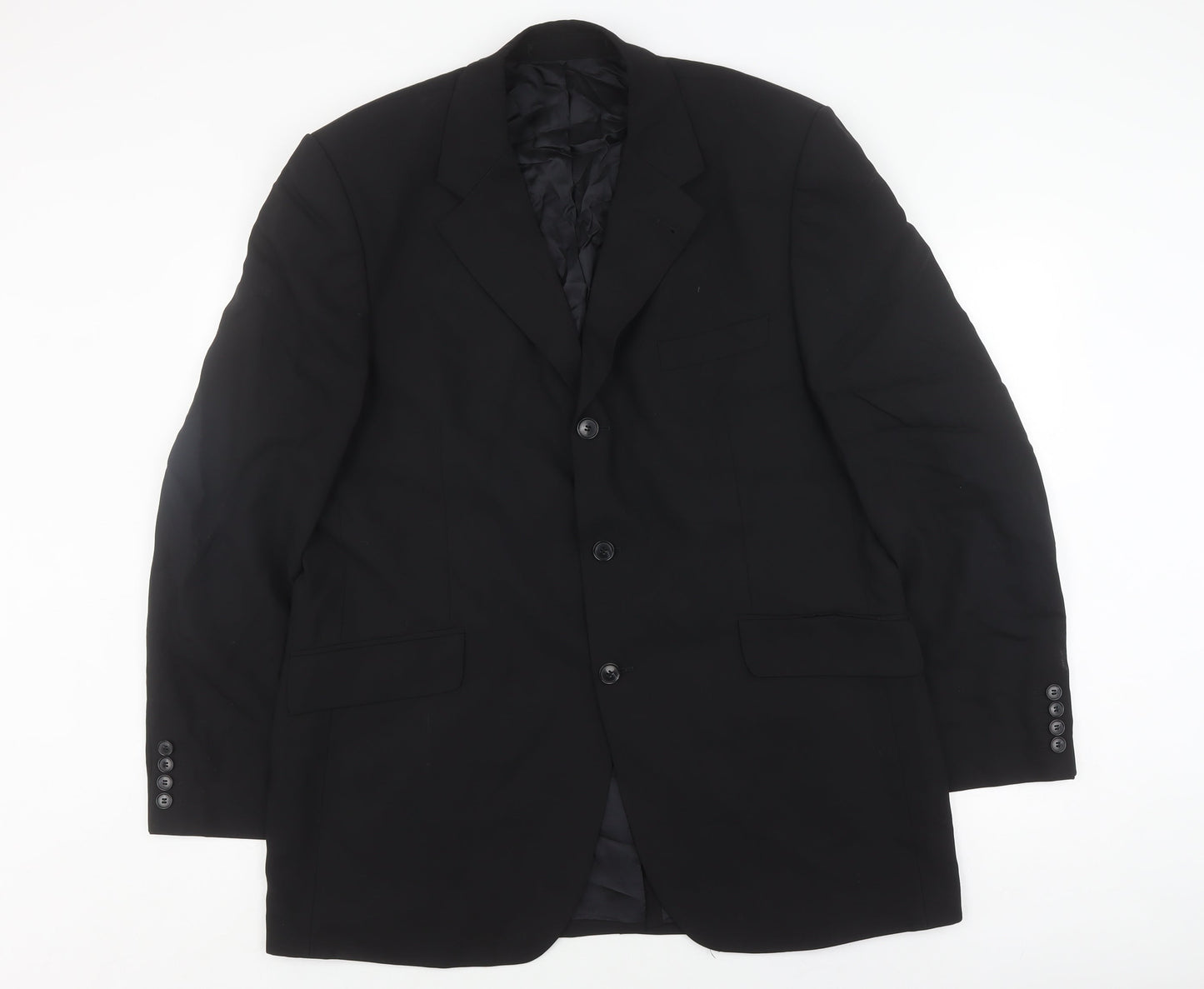 Mens UK Size 44 Jeff Banks Regular Black Suit Jacket