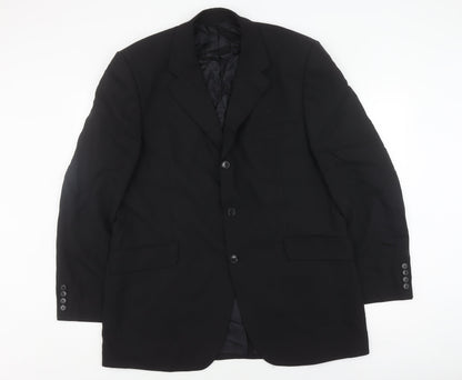 Mens UK Size 44 Jeff Banks Regular Black Suit Jacket