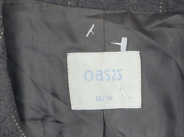 Oasis Women's Grey Check Blazer Size 12