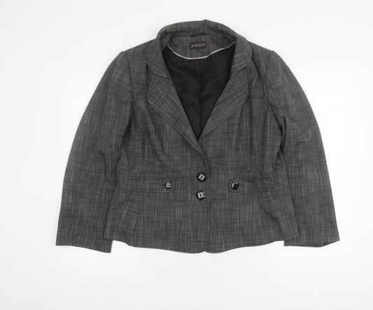 Principles Women's Grey Check Suit Jacket Size 18