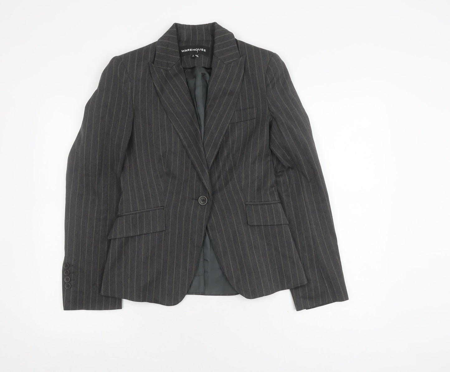 Warehouse Grey Pinstripe Women's Blazer Size 8