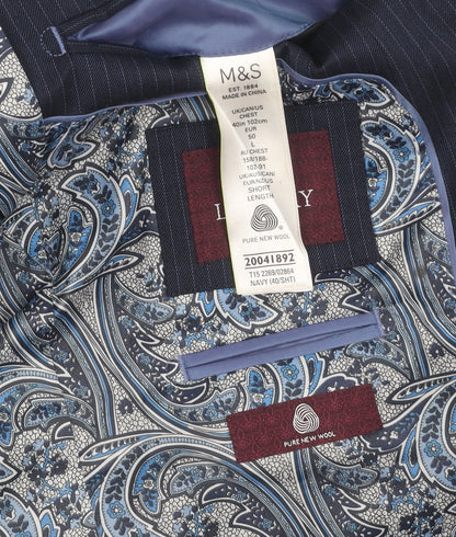 Mens UK Size 40 Marks and Spencer Regular Blue Suit Jacket