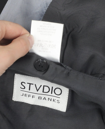 Mens UK Size 40 Jeff Banks Regular Black Suit Jacket