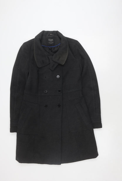 Zara Men's Grey Pea Coat Medium Double-Breasted Winter